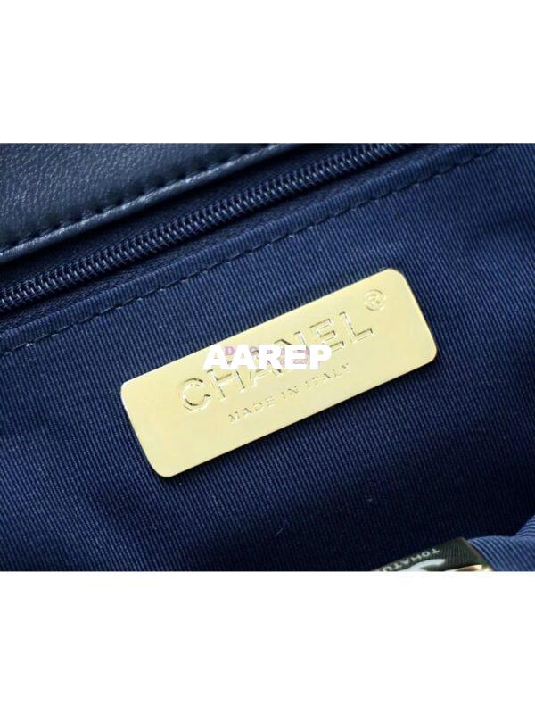Replica Chanel 19 Small Flap Bag AS1160 Lambskin Dark blue 16