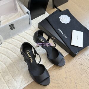 Replica Chanel 25SS Lambskin Sandals with Pearls Heel 8.5cm G46168