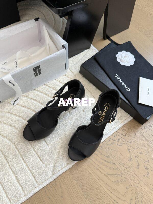 Replica Chanel 25SS Lambskin Sandals with Pearls Heel 8.5cm G46168 4