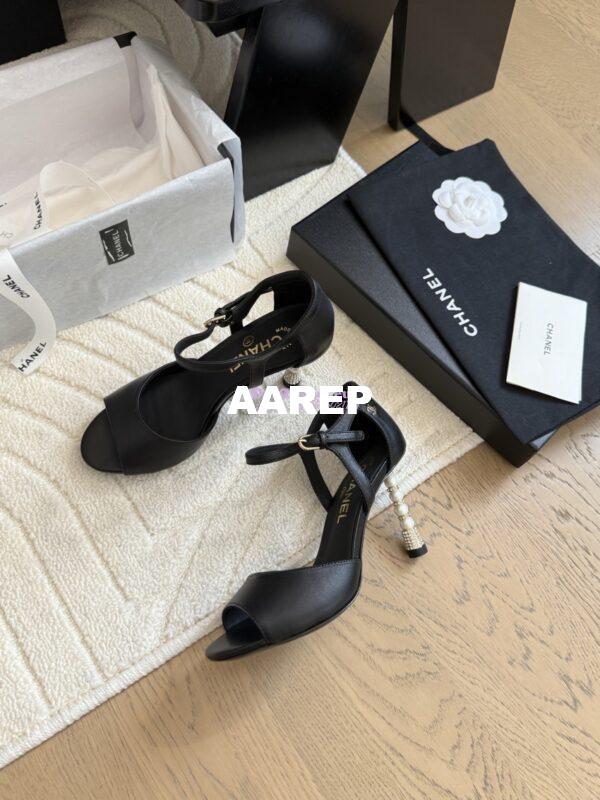 Replica Chanel 25SS Lambskin Sandals with Pearls Heel 8.5cm G46168 6