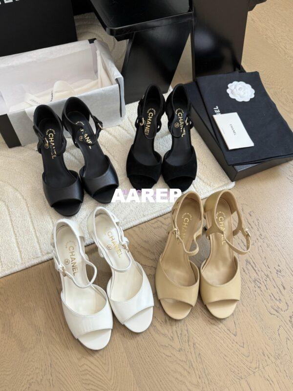 Replica Chanel 25SS Lambskin Sandals with Pearls Heel 8.5cm G46168 12