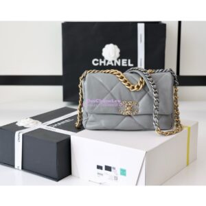 Replica Chanel 19 Small Flap Bag AS1160 Lambskin Light Grey