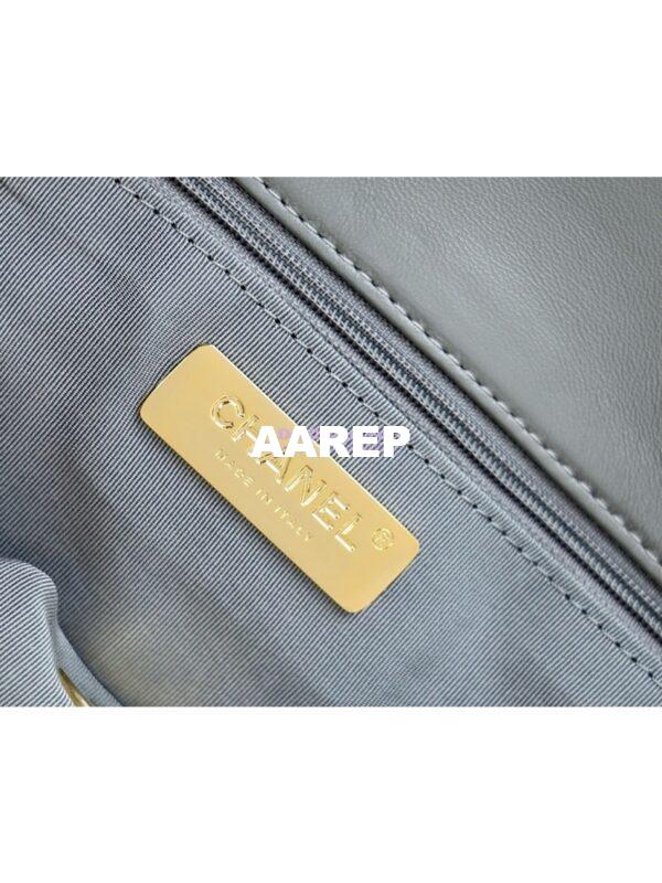 Replica Chanel 19 Small Flap Bag AS1160 Lambskin Light Grey 16