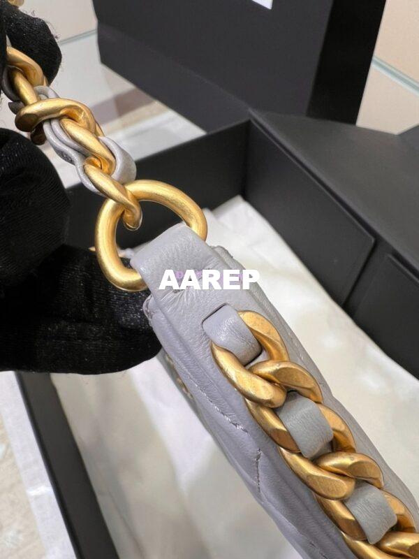 Replica Chanel Hobo Handbag in Shiny Crumpled Lambskin AS4378 Grey 8