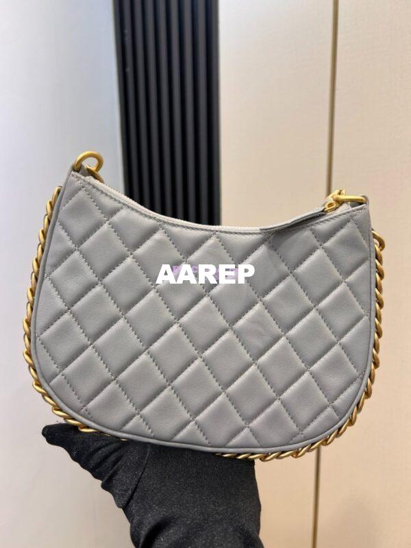 Replica Chanel Hobo Handbag in Shiny Crumpled Lambskin AS4378 Grey 11