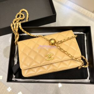 Replica Chanel WOC With CC Details On Strap AP1450 in Lambskin Beige 2