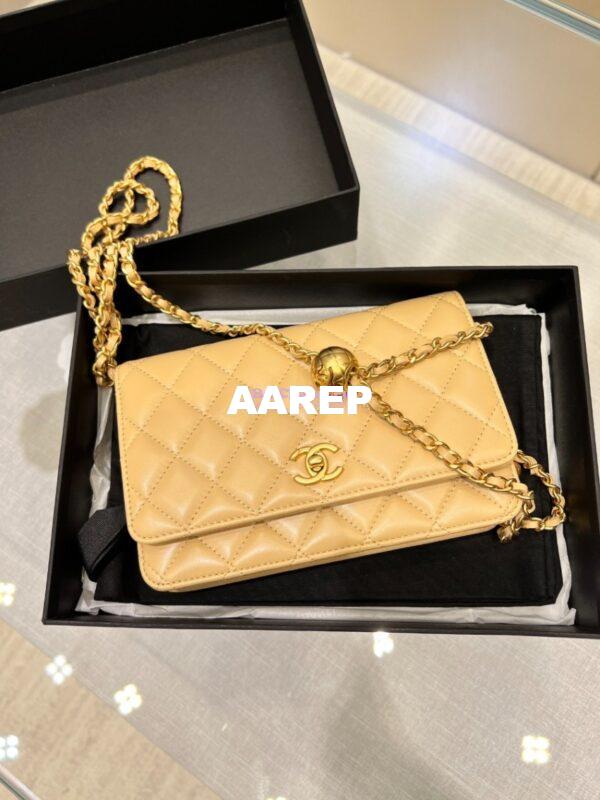 Replica Chanel WOC With CC Details On Strap AP1450 in Lambskin Beige 4