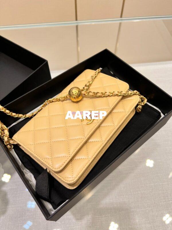 Replica Chanel WOC With CC Details On Strap AP1450 in Lambskin Beige 5