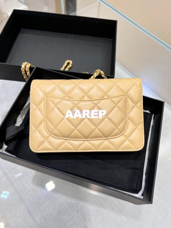 Replica Chanel WOC With CC Details On Strap AP1450 in Lambskin Beige 9