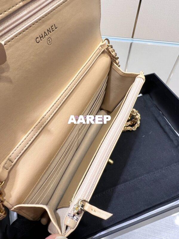 Replica Chanel WOC With CC Details On Strap AP1450 in Lambskin Beige 11