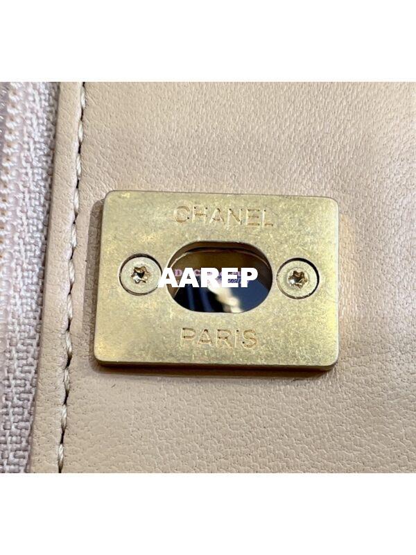 Replica Chanel WOC With CC Details On Strap AP1450 in Lambskin Beige 12