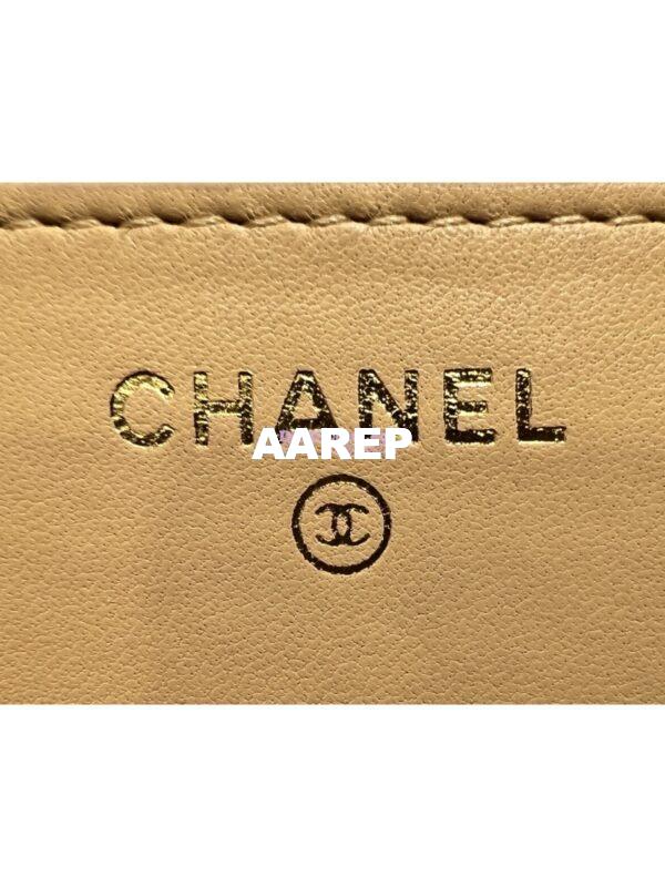 Replica Chanel WOC With CC Details On Strap AP1450 in Lambskin Beige 13