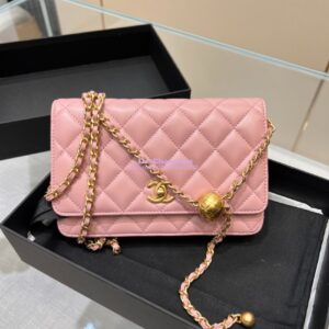 Replica Chanel WOC With CC Details On Strap AP1450 in Lambskin Light Pink 2