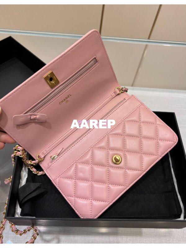 Replica Chanel WOC With CC Details On Strap AP1450 in Lambskin Light Pink 10
