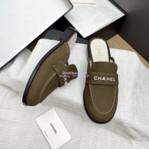 Replica Chanel 25SS Logo Rhinestones Calfskin Mules G37432 2
