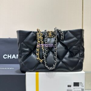 Replica Chanel 19 Bag Lambskin Shopping Bag AS3660 Black
