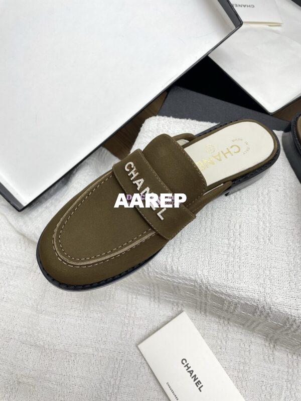 Replica Chanel 25SS Logo Rhinestones Calfskin Mules G37432 3