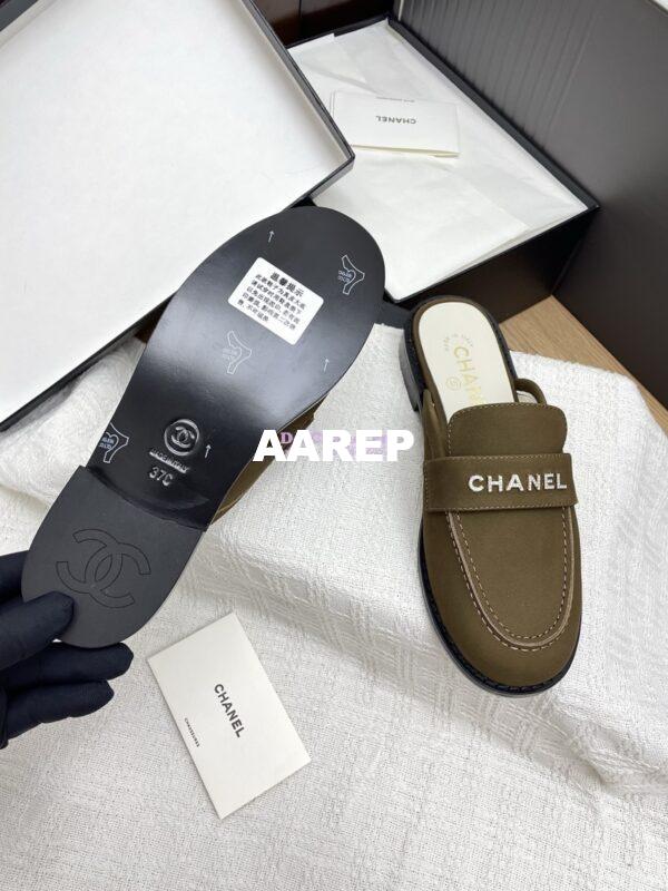 Replica Chanel 25SS Logo Rhinestones Calfskin Mules G37432 4