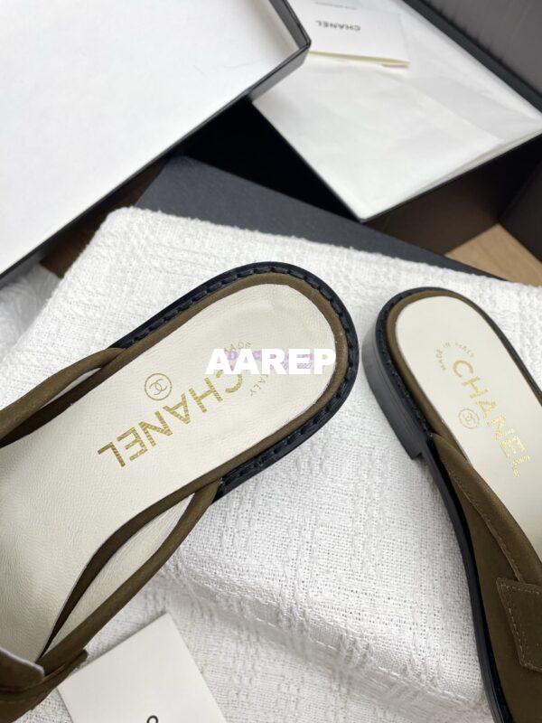 Replica Chanel 25SS Logo Rhinestones Calfskin Mules G37432 6