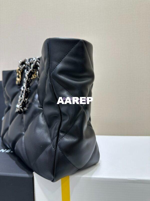 Replica Chanel 19 Bag Lambskin Shopping Bag AS3660 Black 4