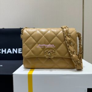 Replica Chanel 24FW Aged Calfskin Flap Chain Bag AS4423 Beige