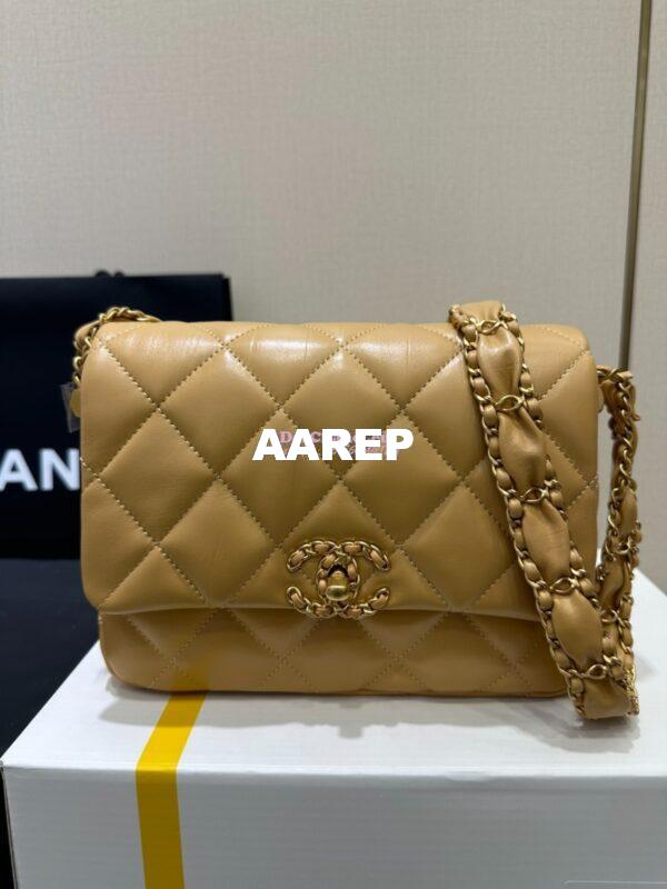 Replica Chanel 24FW Aged Calfskin Flap Chain Bag AS4423 Beige 2