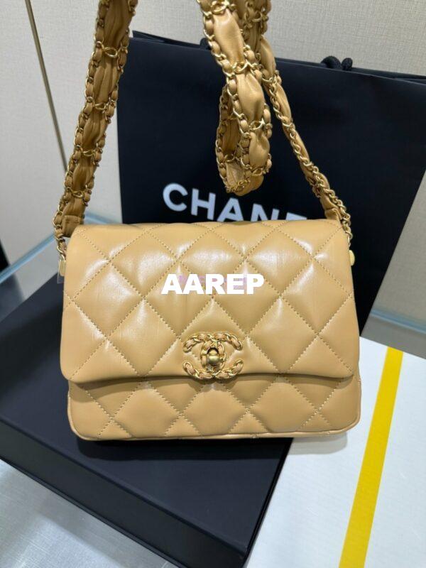 Replica Chanel 24FW Aged Calfskin Flap Chain Bag AS4423 Beige 3