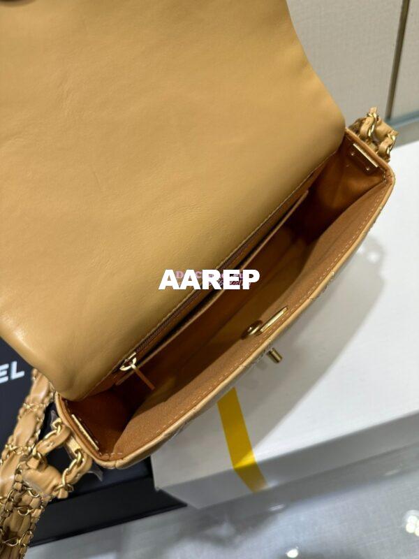 Replica Chanel 24FW Aged Calfskin Flap Chain Bag AS4423 Beige 11