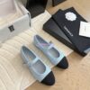 Replica CHANEL 25SS Mary Jane Fabric & Grosgrain G46467 Light Blue 2