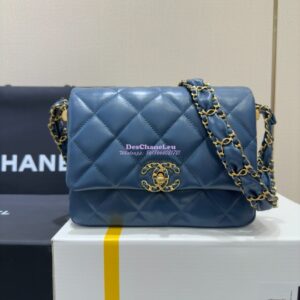 Replica Chanel 24FW Aged Calfskin Flap Chain Bag AS4423 Denim