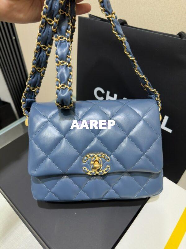 Replica Chanel 24FW Aged Calfskin Flap Chain Bag AS4423 Denim 3