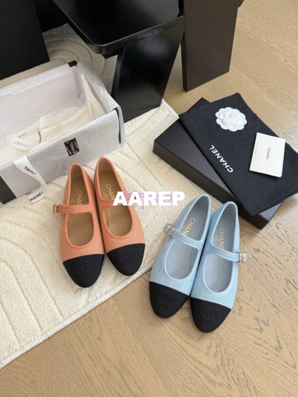 Replica CHANEL 25SS Mary Jane Fabric & Grosgrain G46467 Light Blue 12