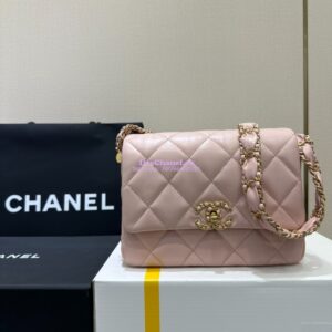 Replica Chanel 24FW Aged Calfskin Flap Chain Bag AS4423 LightPink