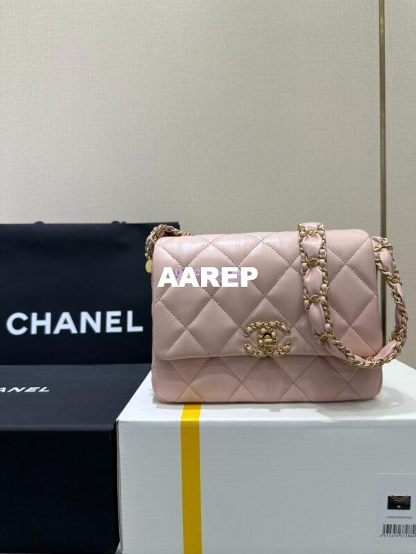 Replica Chanel 24FW Aged Calfskin Flap Chain Bag AS4423 LightPink 3