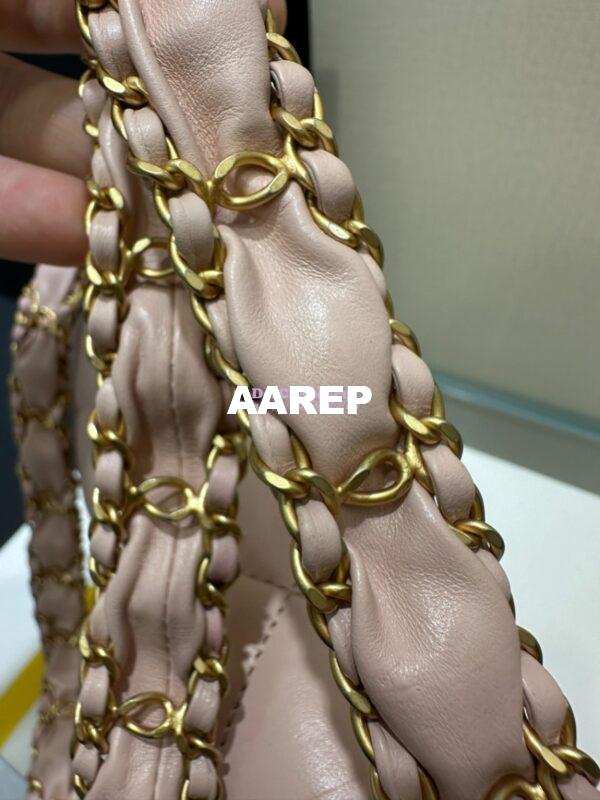 Replica Chanel 24FW Aged Calfskin Flap Chain Bag AS4423 LightPink 6