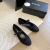 Replica Chanel 25SS Mary Jane Fabric & Grosgrain G46467 Ivory Black 2