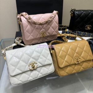 Replica Chanel 24FW Aged Calfskin Flap Chain Bag AS4423 White