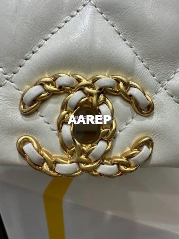 Replica Chanel 24FW Aged Calfskin Flap Chain Bag AS4423 White 4