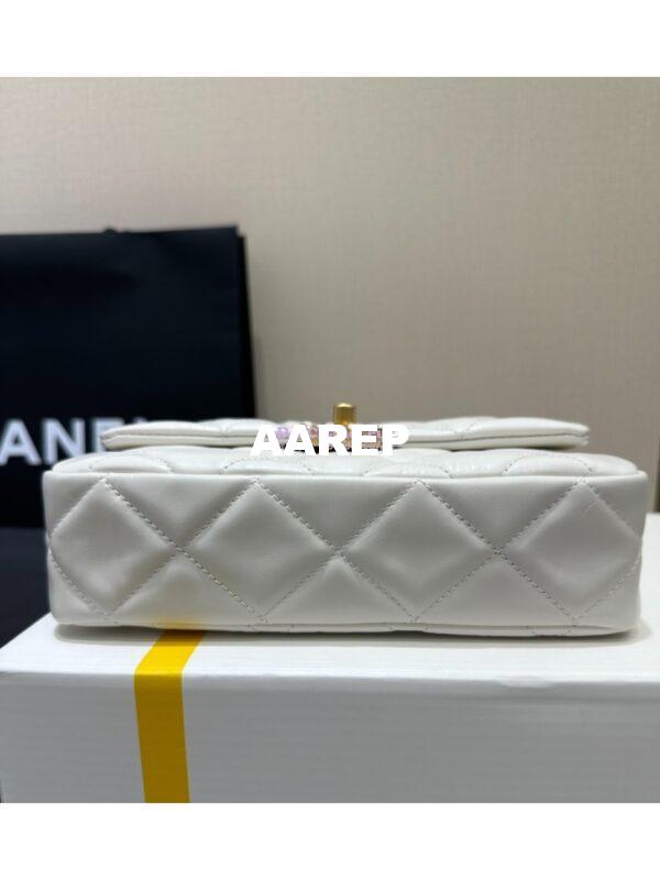 Replica Chanel 24FW Aged Calfskin Flap Chain Bag AS4423 White 7
