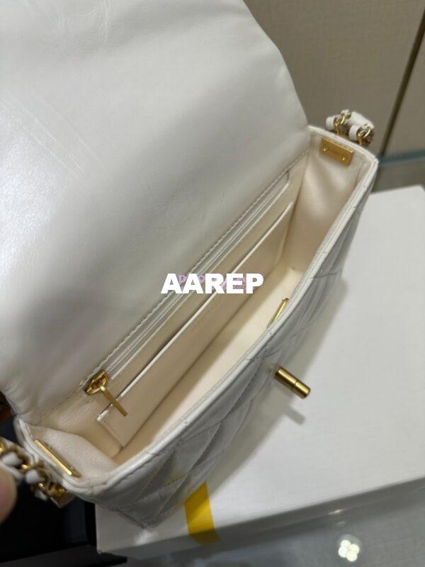 Replica Chanel 24FW Aged Calfskin Flap Chain Bag AS4423 White 9