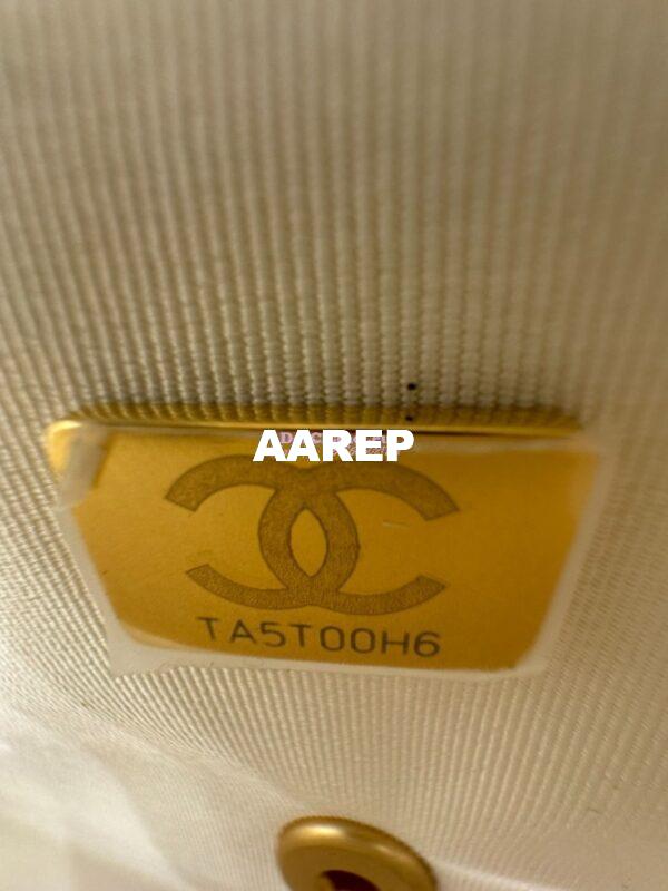 Replica Chanel 24FW Aged Calfskin Flap Chain Bag AS4423 White 10