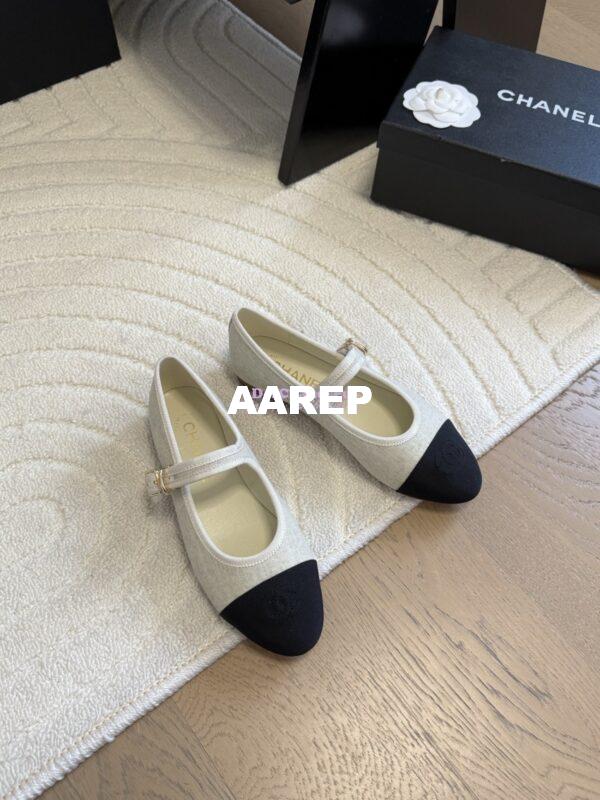 Replica Chanel 25SS Mary Jane Fabric & Grosgrain G46467 Ivory Black 11