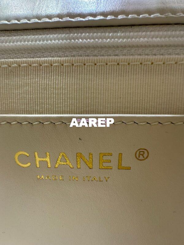 Replica Chanel 24FW Aged Calfskin Flap Chain Bag AS4423 White 11