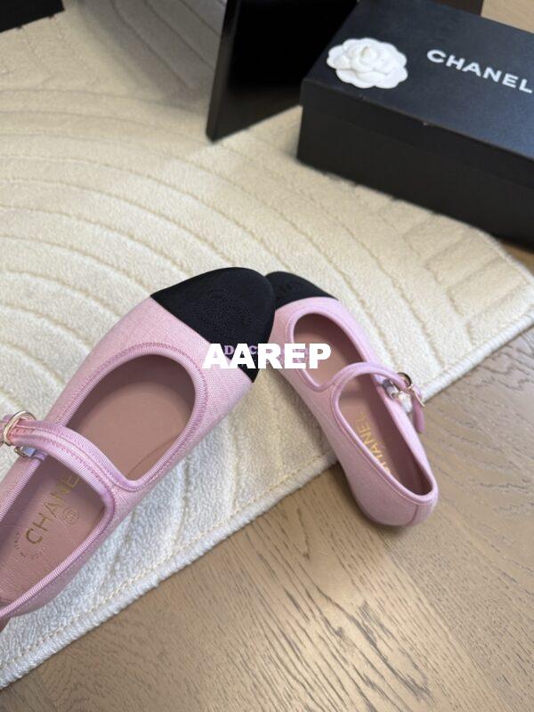 Replica CHANEL 25SS Mary Jane Fabric & Grosgrain G46467 Pink 4