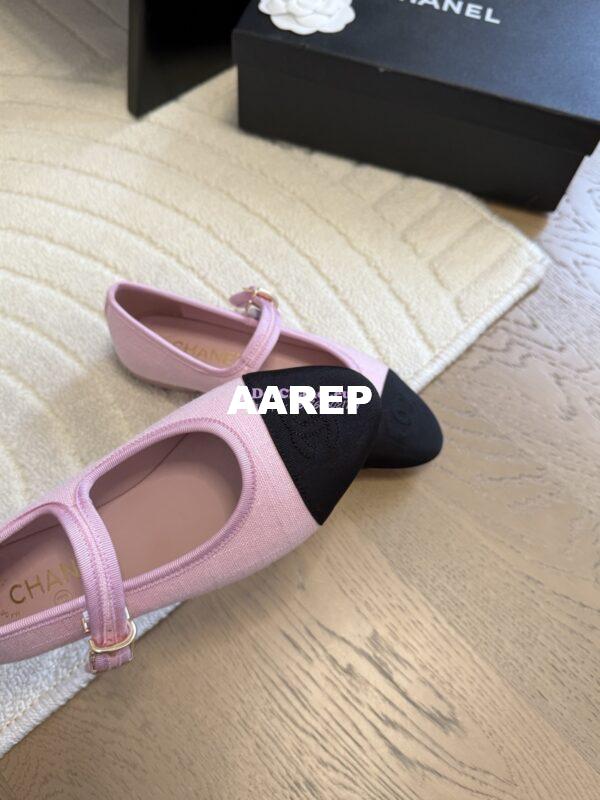 Replica CHANEL 25SS Mary Jane Fabric & Grosgrain G46467 Pink 8