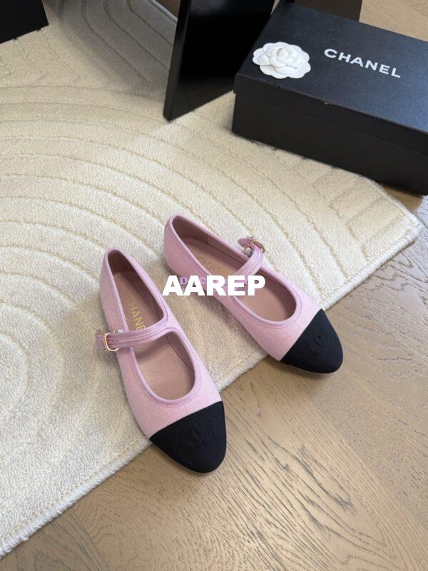 Replica CHANEL 25SS Mary Jane Fabric & Grosgrain G46467 Pink 9