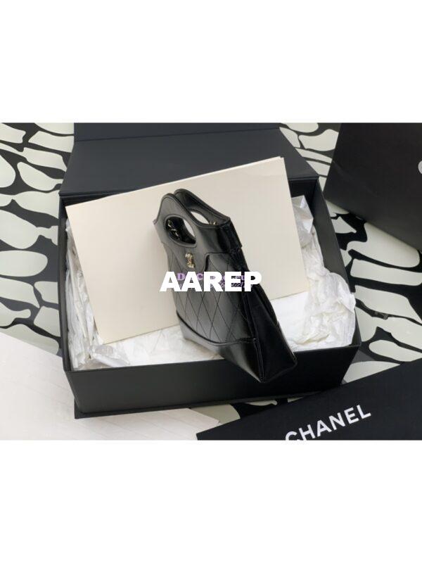 Replica Chanel 31 Mini Shopping Bag Chain Clutch Shiny Crumpled Calfskin & Gold-Tone Metal AS3656 Black 4