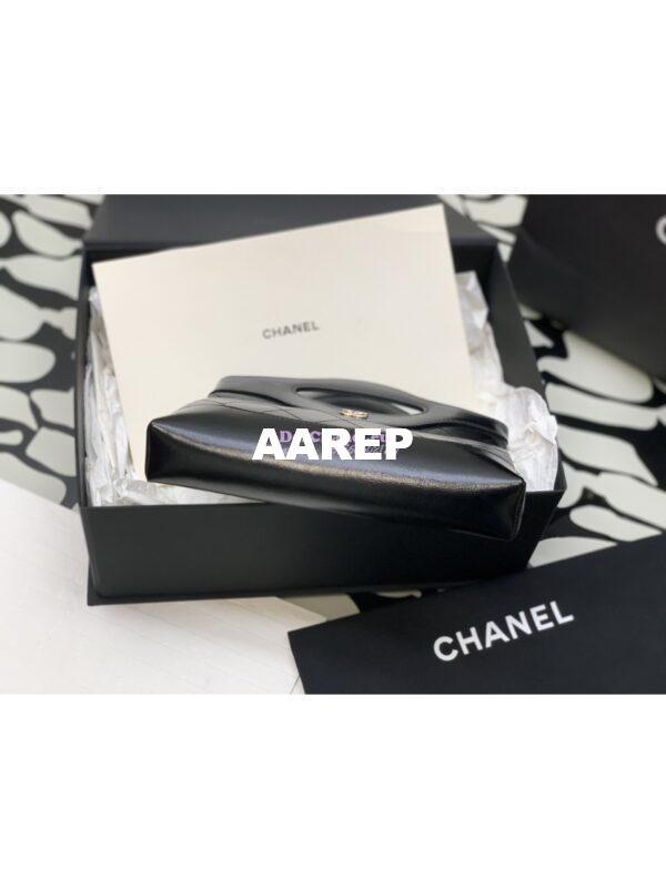 Replica Chanel 31 Mini Shopping Bag Chain Clutch Shiny Crumpled Calfskin & Gold-Tone Metal AS3656 Black 6