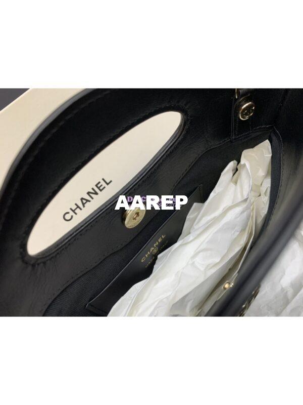 Replica Chanel 31 Mini Shopping Bag Chain Clutch Shiny Crumpled Calfskin & Gold-Tone Metal AS3656 Black 8