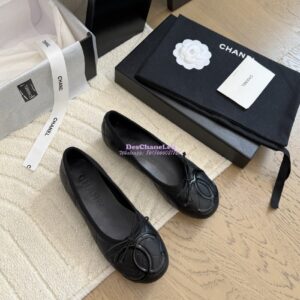 Replica Chanel Vintage CC Quilted Cambon Ballerina G24712 Black 2